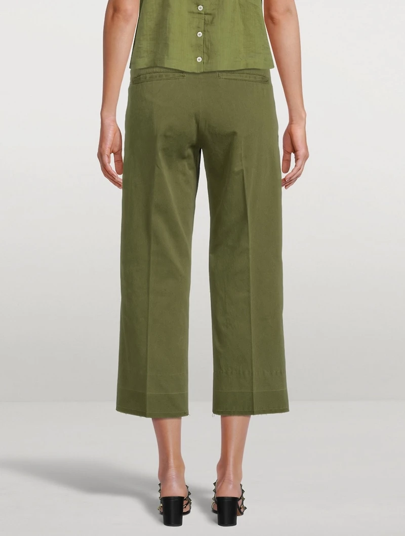 Le Tomboy Cotton Pants With Released Hem