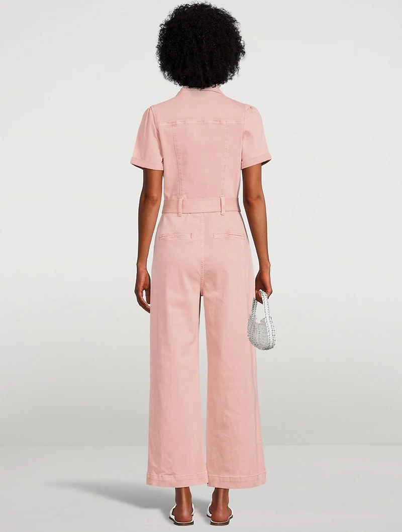Anessa Puff-Sleeve Belted Jumpsuit