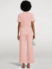 Anessa Puff-Sleeve Belted Jumpsuit