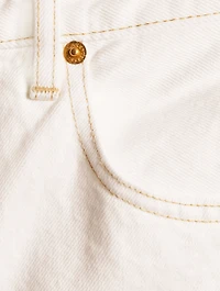 London High-Waisted Long Denim Shorts
