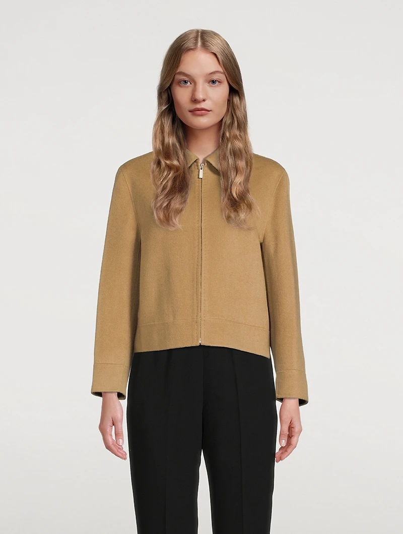 Lambswool Crop Zip Jacket