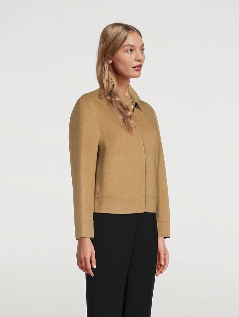 Lambswool Crop Zip Jacket