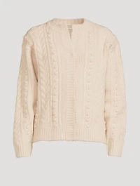 Ortwin Wool Cable-Knit Cardigan
