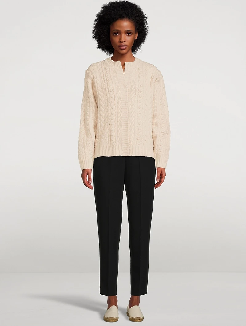 Ortwin Wool Cable-Knit Cardigan