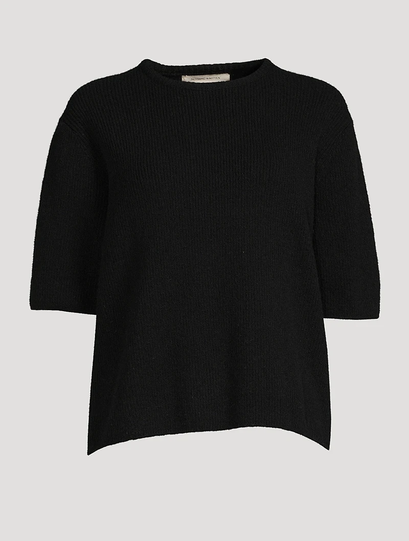 Fami Wool-Blend Short-Sleeve Sweater