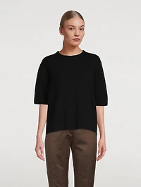 Fami Wool-Blend Short-Sleeve Sweater