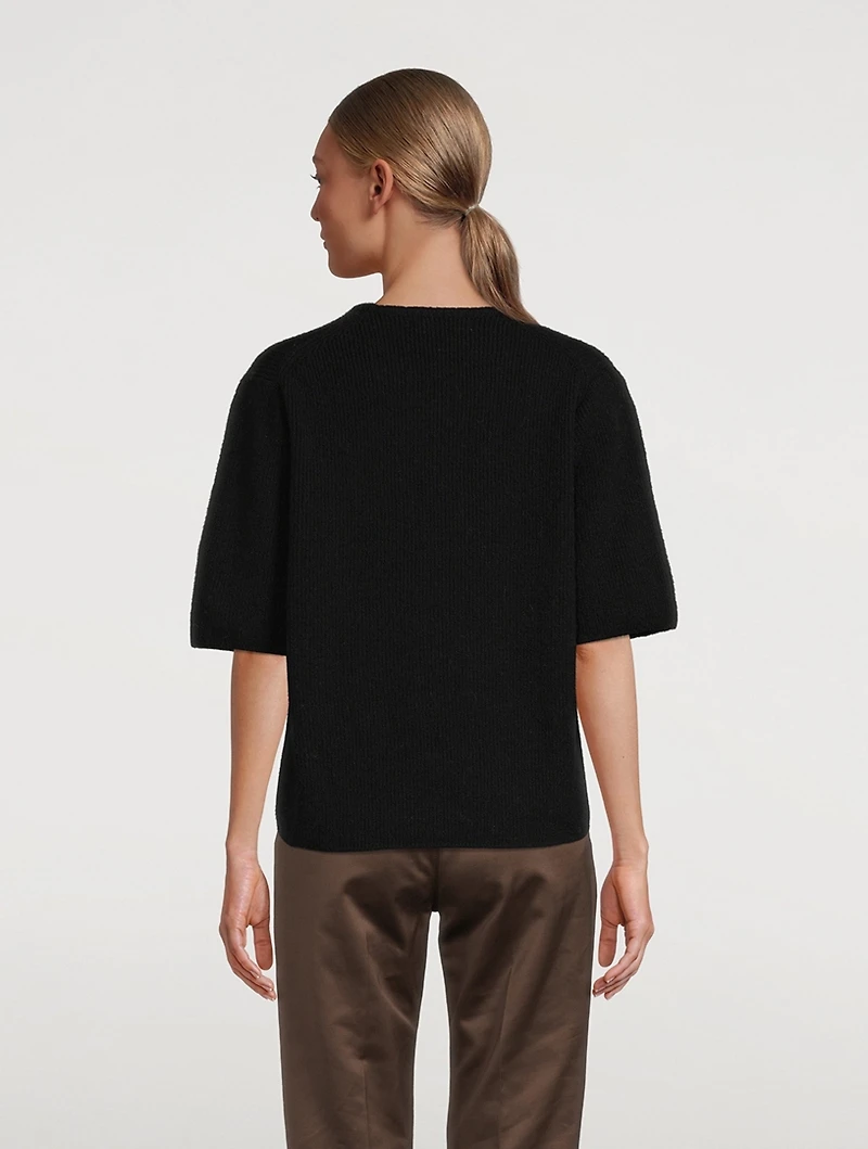 Fami Wool-Blend Short-Sleeve Sweater