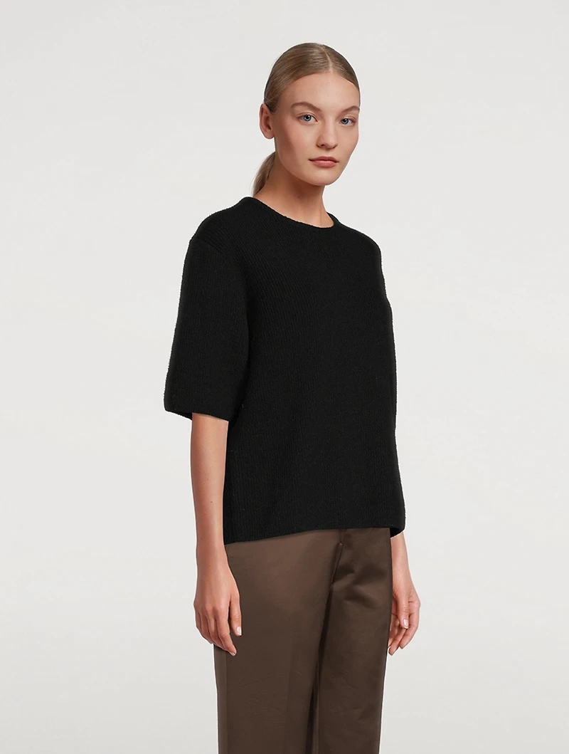 Fami Wool-Blend Short-Sleeve Sweater