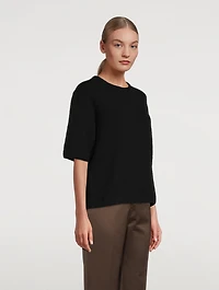 Fami Wool-Blend Short-Sleeve Sweater
