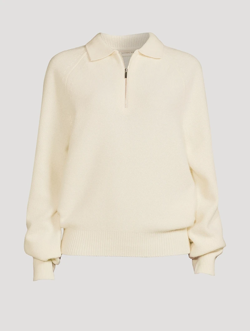 Porter Wool-Blend Zip Pullover Sweater