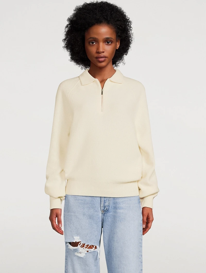 Porter Wool-Blend Zip Pullover Sweater