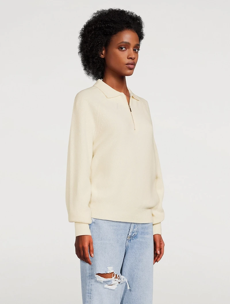 Porter Wool-Blend Zip Pullover Sweater