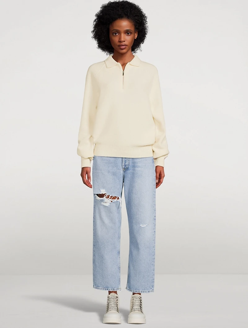 Porter Wool-Blend Zip Pullover Sweater