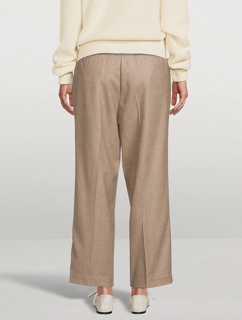 Wool Flannel Tuck Pants