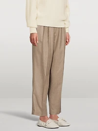 Wool Flannel Tuck Pants