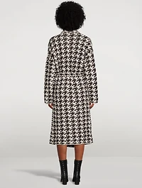 Viola Houndstooth Jacquard Belted Sweater Coat