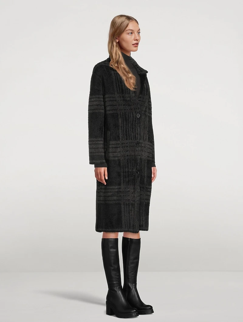 Ruby Long Cardigan Coat Plaid