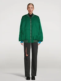 Satin Oversized Bomber Jacket