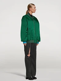Satin Oversized Bomber Jacket