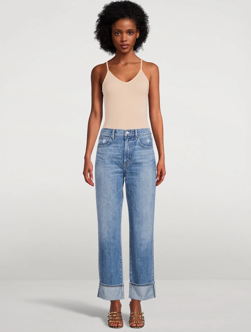 Spaghetti V-Strap Bodysuit