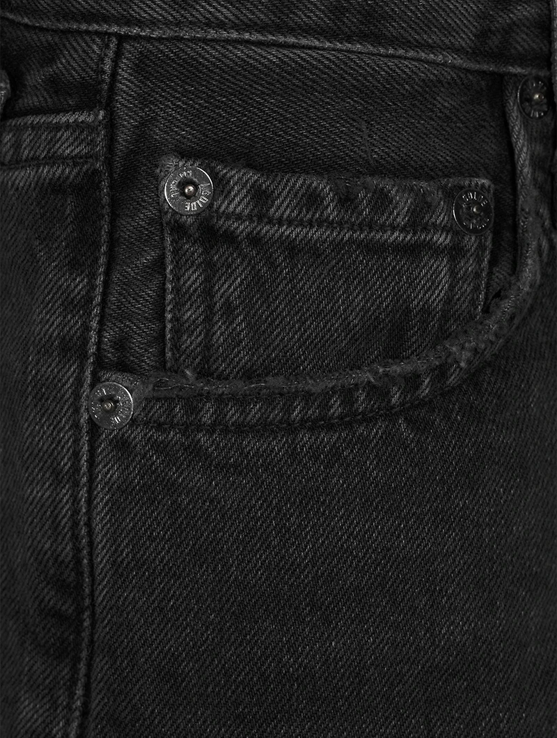 Pieced Angle Denim Shorts