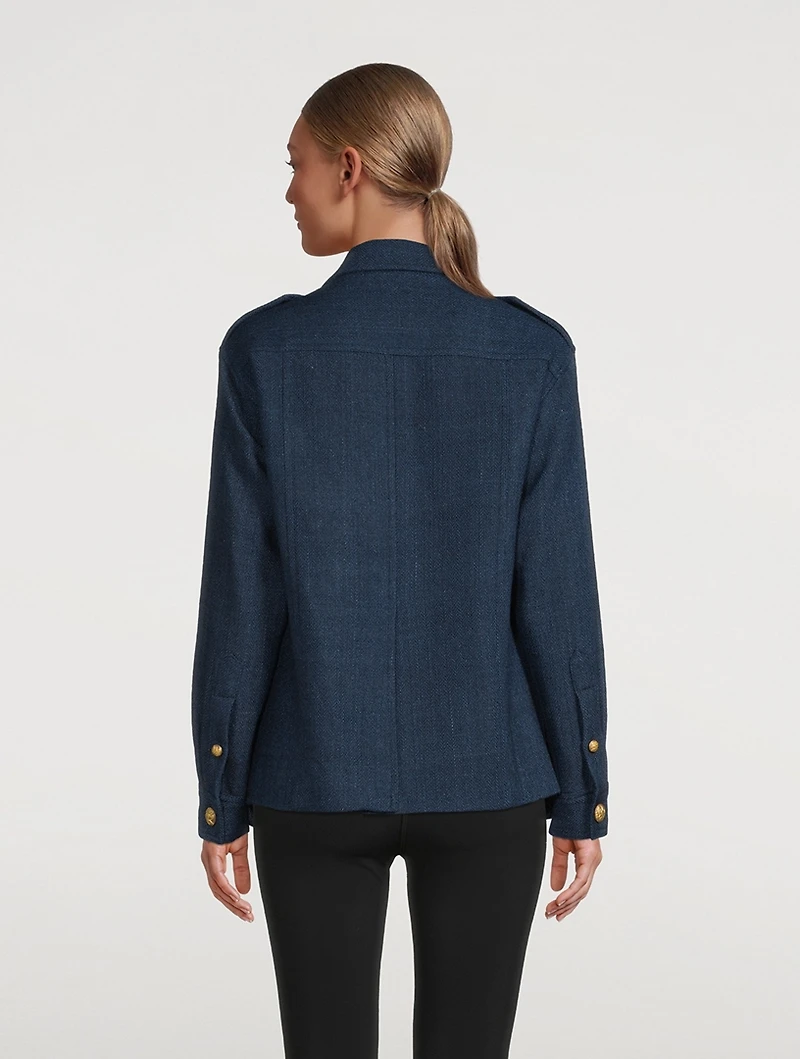 Wool And Alpaca Bellows Pocket Army Jacket