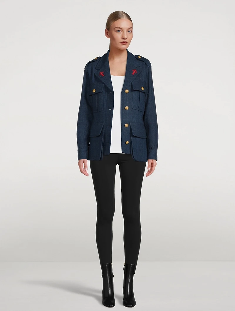 Wool And Alpaca Bellows Pocket Army Jacket