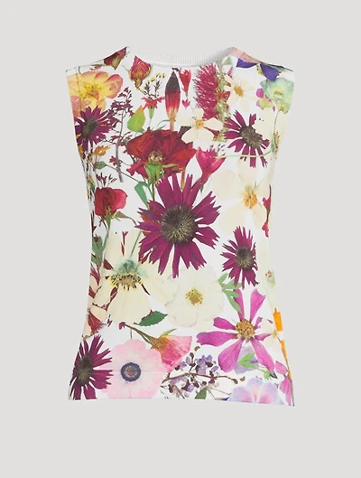 Knit Tank Top Floral Print