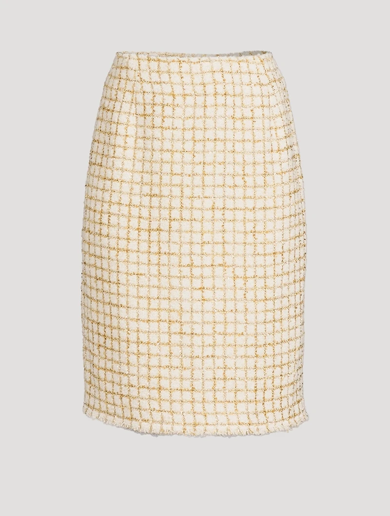 Lurex Tweed Pencil Skirt