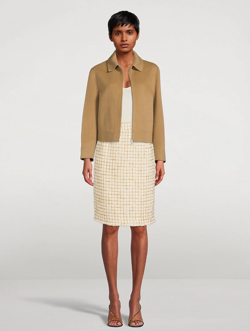 Lurex Tweed Pencil Skirt