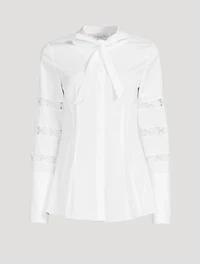 Cotton Poplin Blouse With Trim