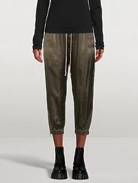 Cropped Satin Track Pants