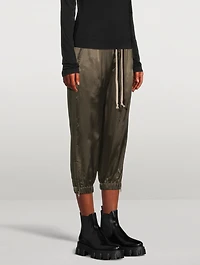 Cropped Satin Track Pants