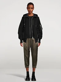 Cropped Satin Track Pants