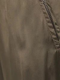 Cropped Satin Track Pants