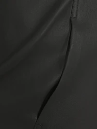 Pillar Leather-Blend Midi Skirt