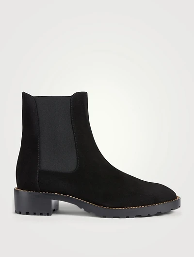 Kolbie Chain-Trimmed Suede Chelsea Boots