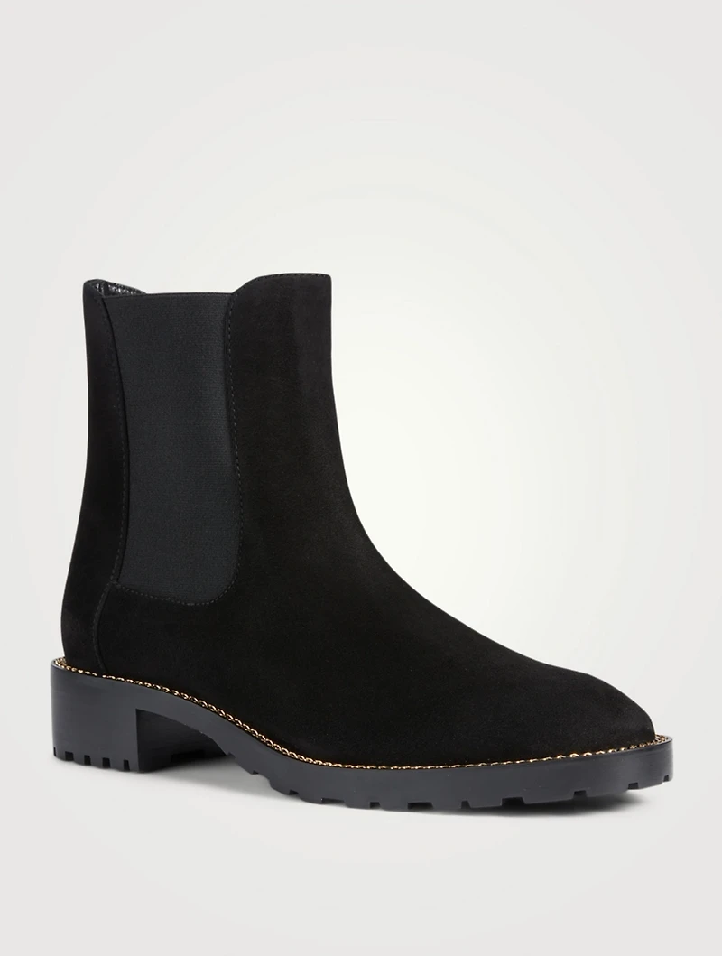Kolbie Chain-Trimmed Suede Chelsea Boots