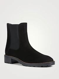 Kolbie Chain-Trimmed Suede Chelsea Boots