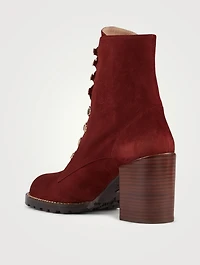 Kolbie Chain-Trimmed Suede Combat Boots