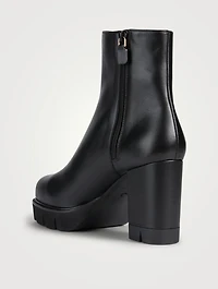 Ande Lug-Sole Leather Ankle Boots