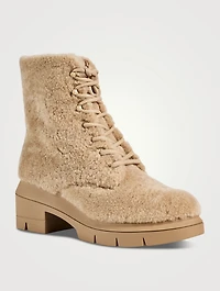 Nisha Shearling Combat Boots