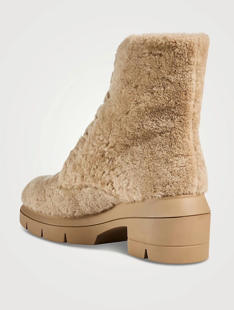 Nisha Shearling Combat Boots