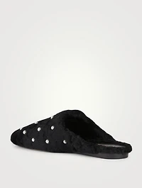 Jude Chill Shearling Mules with Pearls