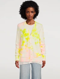 Cashmere Cardigan Tie-Dye Print