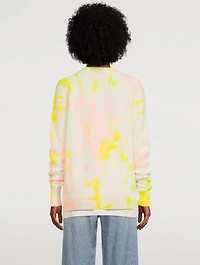 Cashmere Cardigan Tie-Dye Print