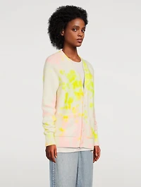 Cashmere Cardigan Tie-Dye Print