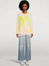 Cashmere Cardigan Tie-Dye Print