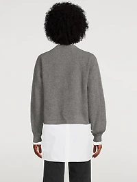 Balloon-Sleeve Heavy Cashmere Cardigan