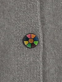 Balloon-Sleeve Heavy Cashmere Cardigan